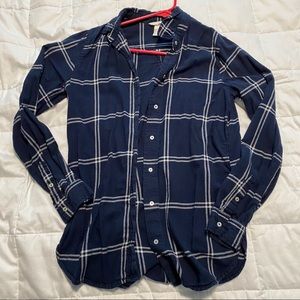 Blue and White Striped Flannel